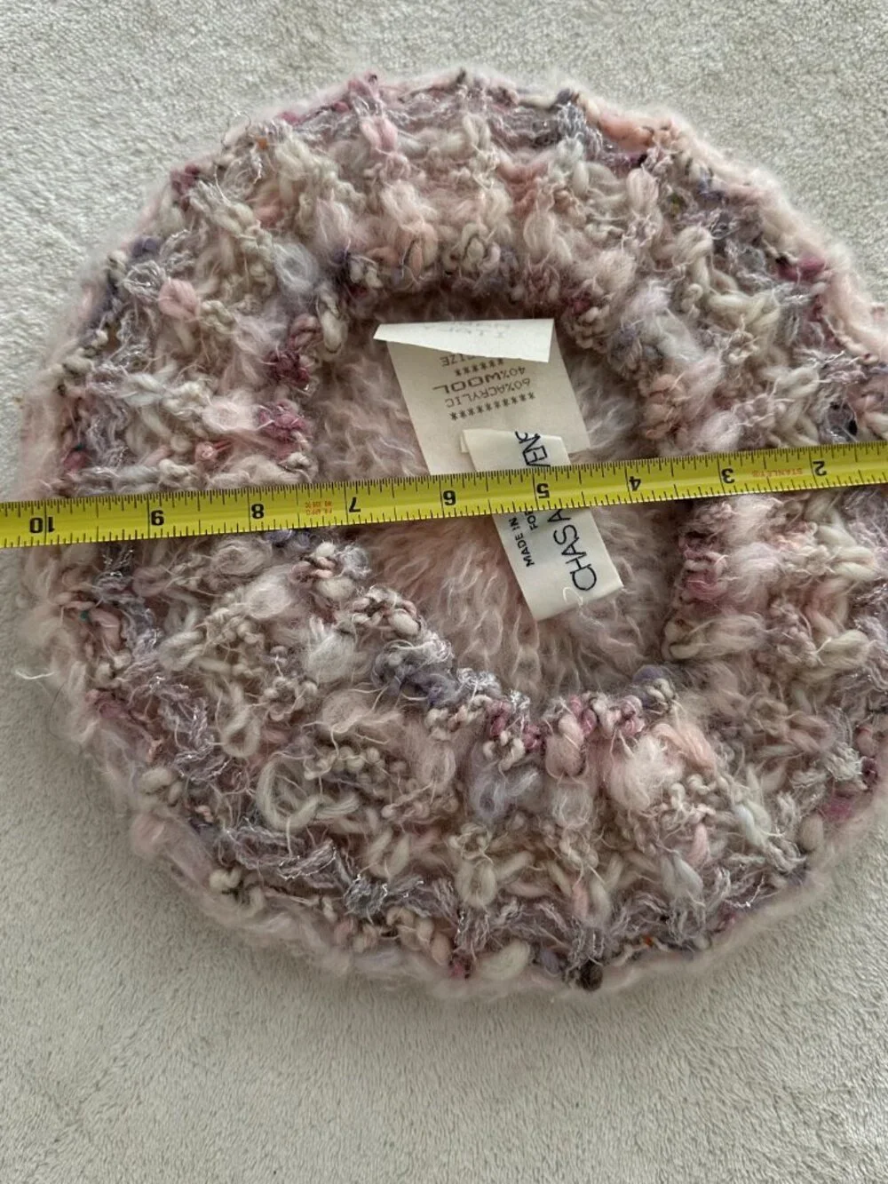 Chas A Stevens Vintage Hat Made in Italy Wool Knit Slouchy Beret Hat Pink Earthy